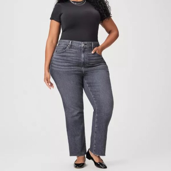 NWT Paige Cindy Plus Straight Jean in Ash Black - Picture 1 of 1